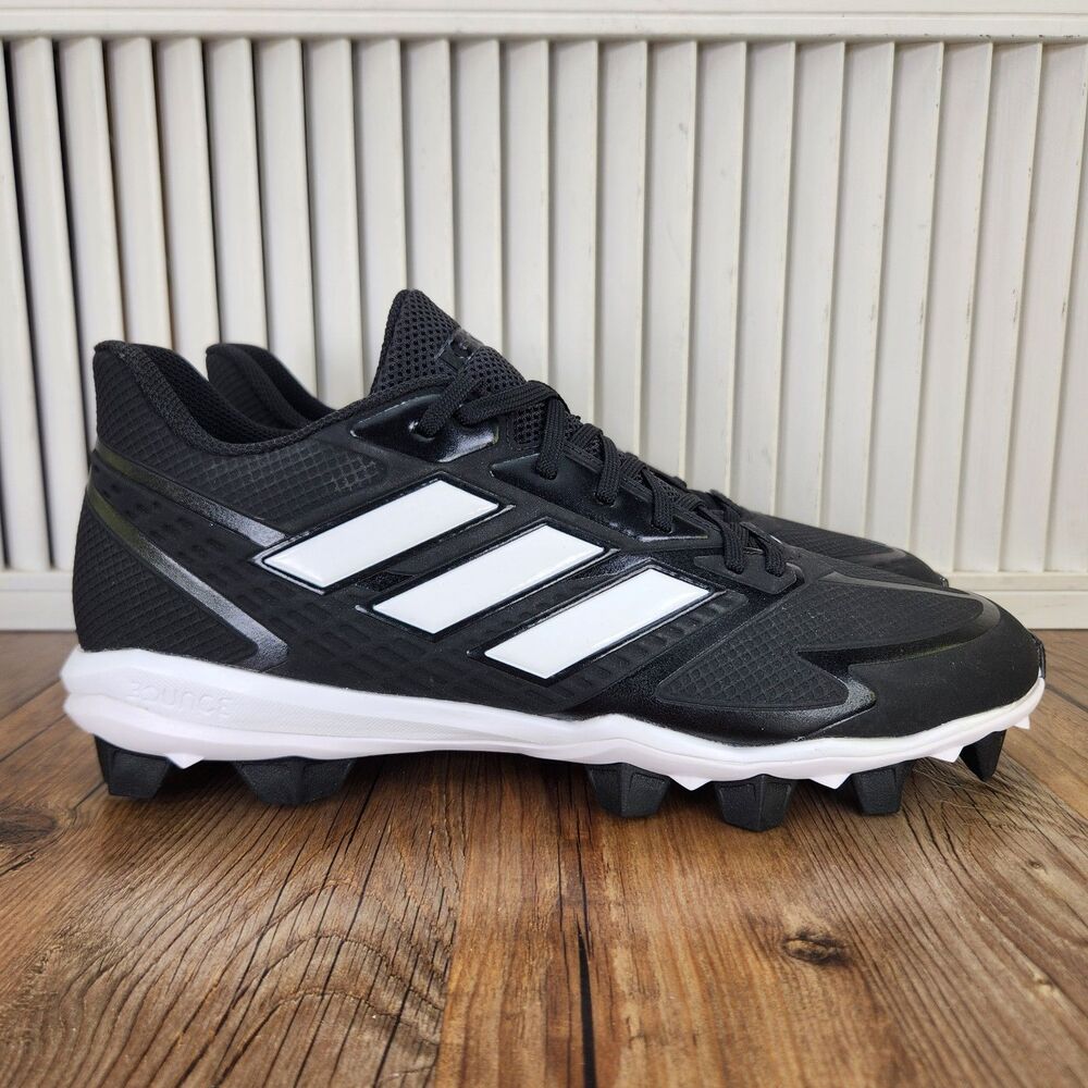 Adidas Icon 8 MD Low Mens Sz 11.5 Black White TPU Molded Baseball Cleats IG9589